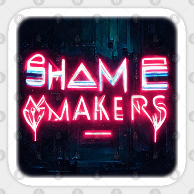 Neon Shame Logo - faded Sticker by The Shamemakers